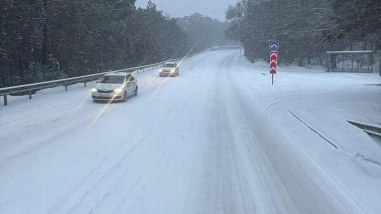 На Южном берегу Крыма наблюдается снегопад, кот...